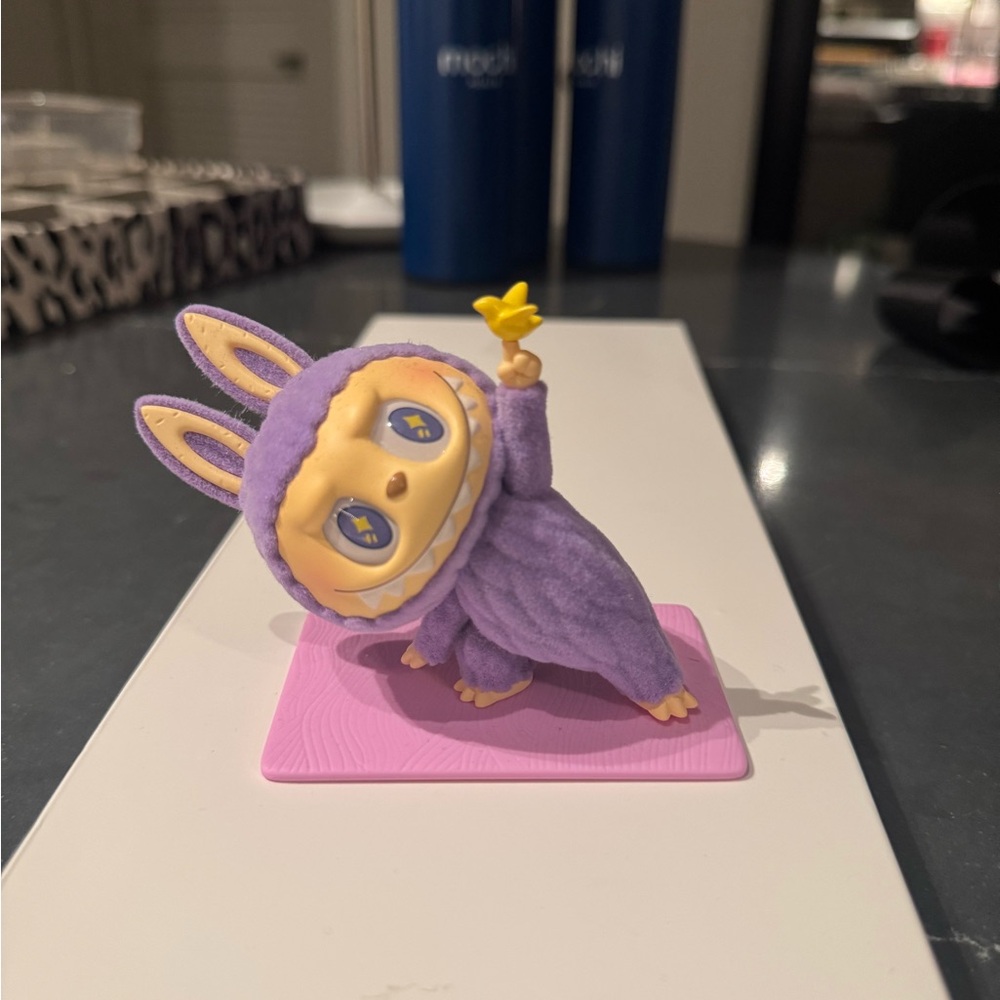 Purple lazy yoga labubu